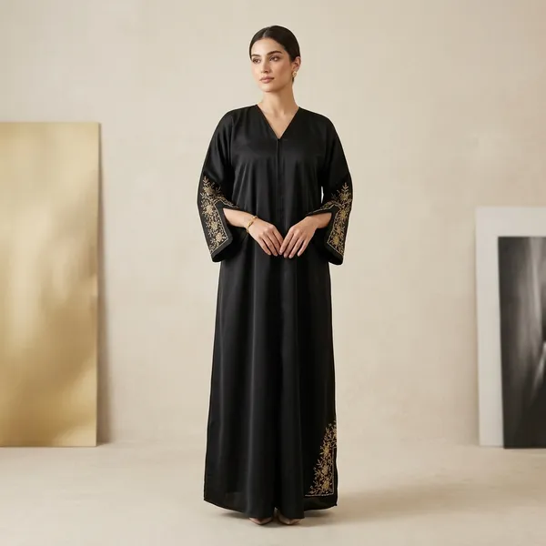 Black_Imported_Fabric_Relaxed_Gold_Floral_Embroidered_Bridal_Abaya_For_Women