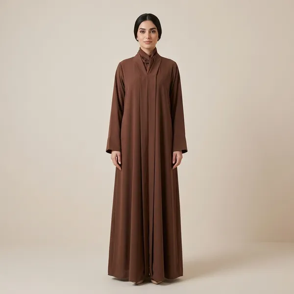 Brown_Flowing_Full_Length_Dress_For_Women