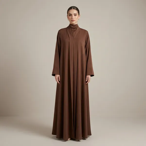 Brown_Flowing_Full_Length_Dress_For_Women