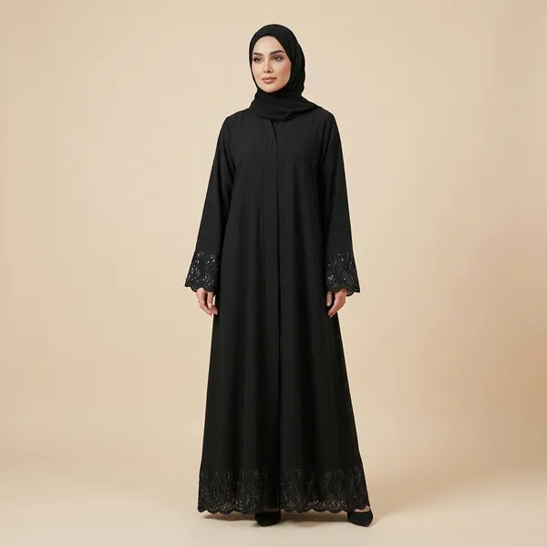 Handwork_Net_Lace_On_Sleeve_And_Buttom_With_Hijab