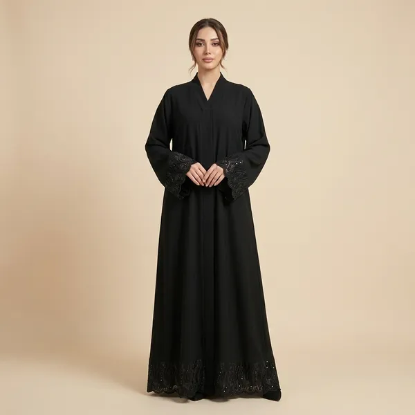 Handwork_Net_Lace_On_Sleeve_And_Buttom_With_Hijab