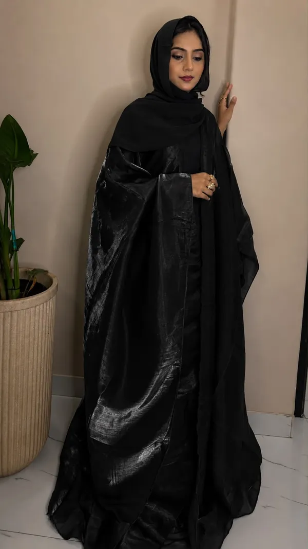 Endless_Elegant_Black_Flawy_Organza_4_Set_Combo_Matching_Hijab_,Nose_Piece,Inner_,Organza_Shrug