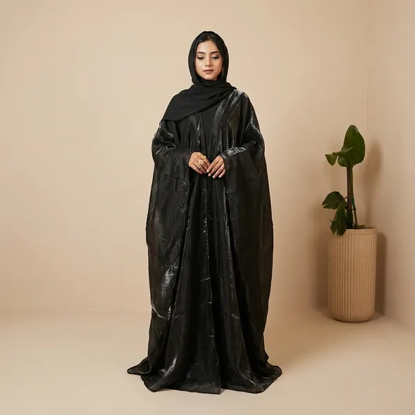 Endless_Elegant_Black_Flawy_Organza_4_Set_Combo_Matching_Hijab_,Nose_Piece,Inner_,Organza_Shrug