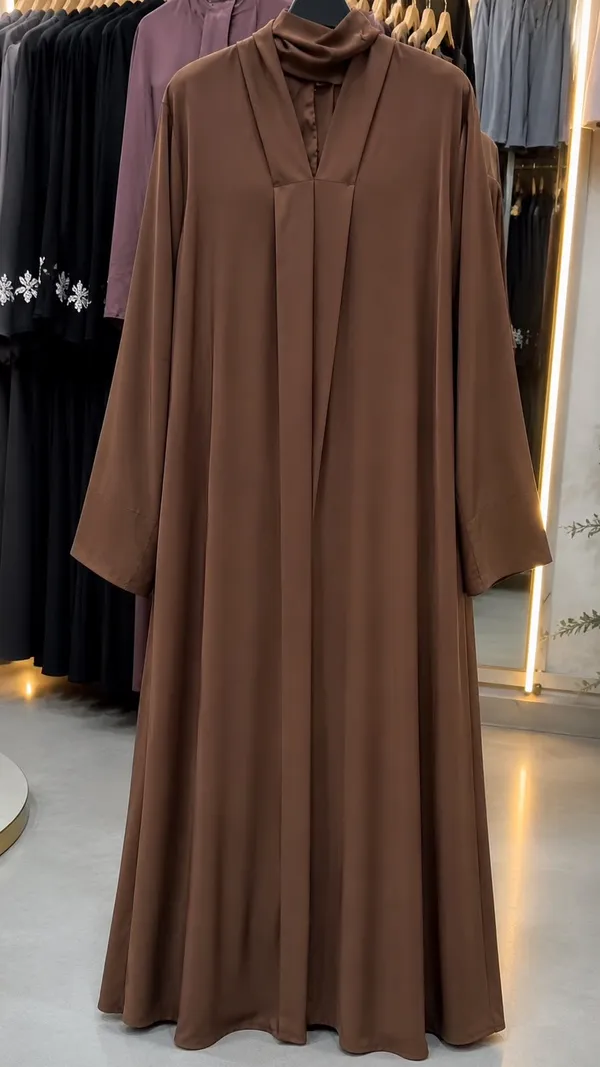 Brown_Flowing_Full_Length_Dress_For_Women