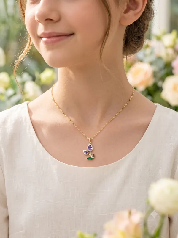 Gold_Purple_Stone_Floral_Pendant_Necklace_For_Women
