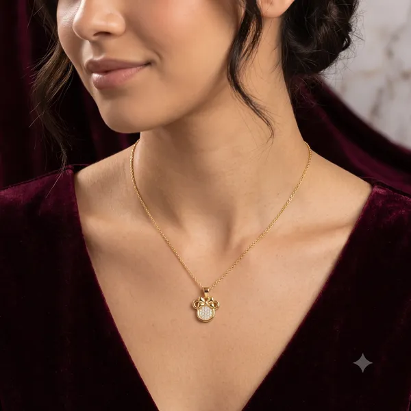 Gold_Plated_Mickey_Mouse_Studded_Pendant_Necklace_For_Women