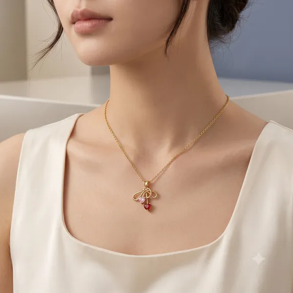Gold_Toned_Bow_Pendant_Necklace_With_Pink_Heart_Crystals_For_Women