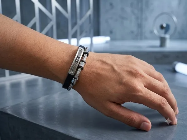 Black_Vegan_Leather_Belt_With_Stainless_Steel_String_Bracelet_For_Men