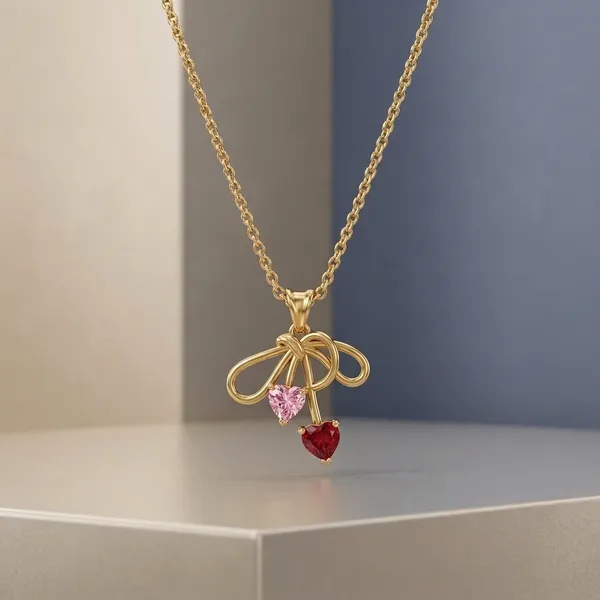 Gold_Toned_Bow_Pendant_Necklace_With_Pink_Heart_Crystals_For_Women