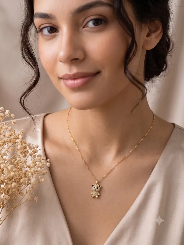 Gold_Plated_Bear_Pendant_Necklace_For_Women
