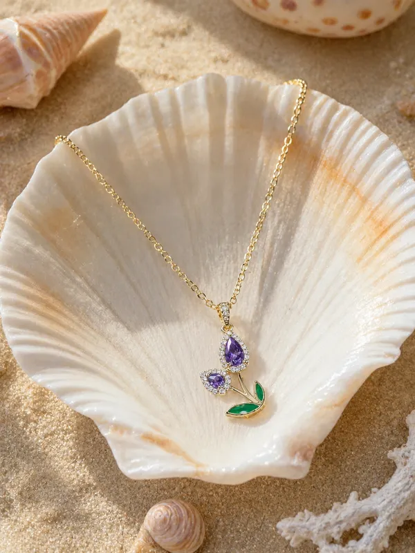 Gold_Purple_Stone_Floral_Pendant_Necklace_For_Women