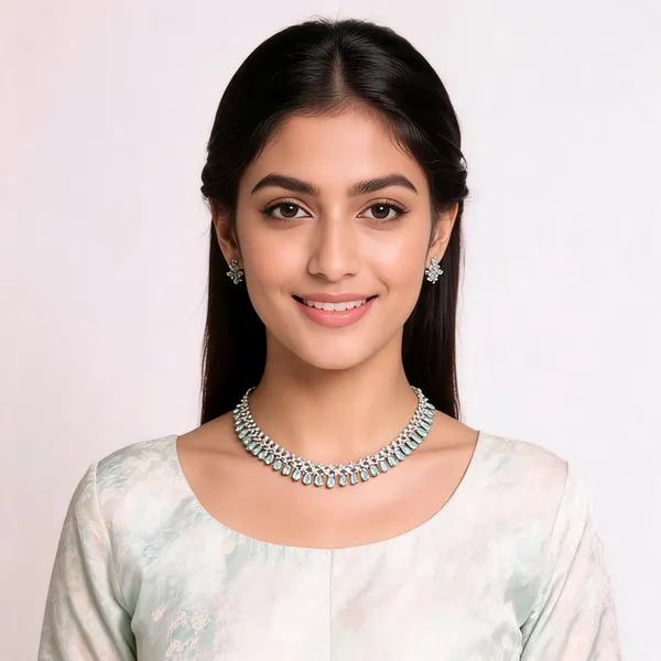 Silver_Toned_Mint_Green_Stone_Studded_Necklace_And_Earrings_Set_For_Women