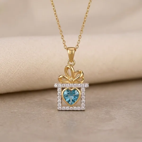 Gold_Plated_Blue_Heart_Crystal_Gift_Box_Pendant_Necklace_For_Women