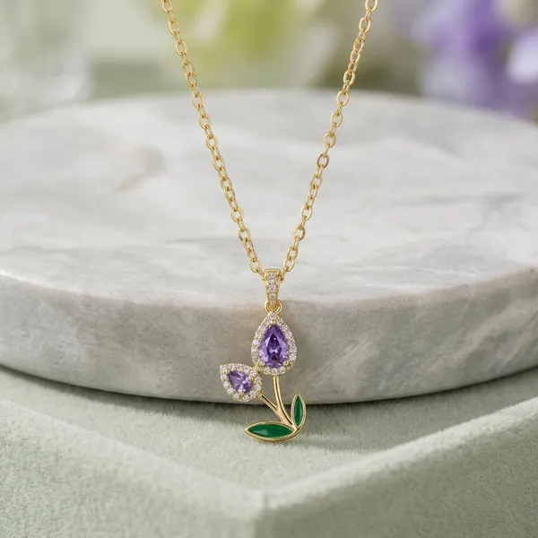Gold_Purple_Stone_Floral_Pendant_Necklace_For_Women