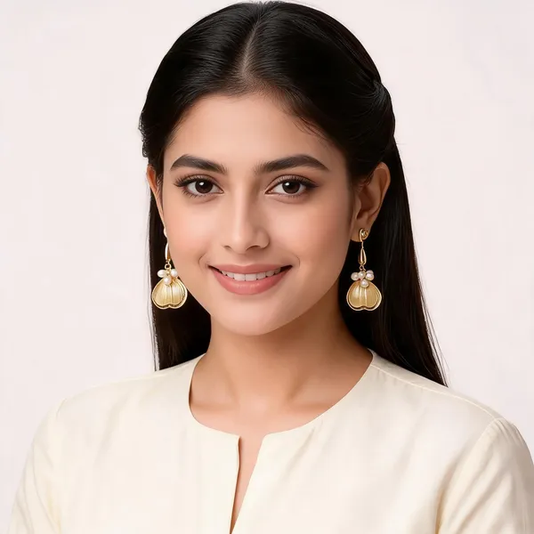Gold_Toned_Pearl_Shell_Drop_Earrings_For_Women