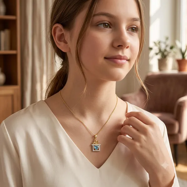 Gold_Plated_Blue_Heart_Crystal_Gift_Box_Pendant_Necklace_For_Women