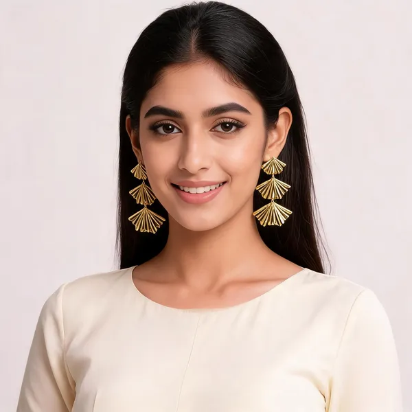 Gold_Tiered_Fan_Statement_Earrings_For_Women