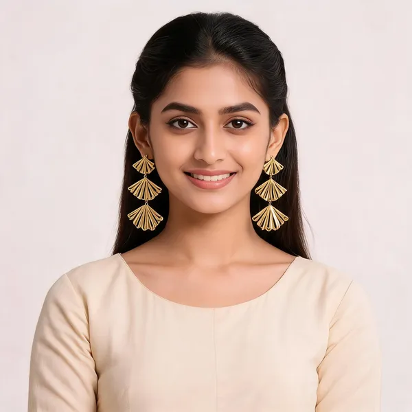 Gold_Tiered_Fan_Statement_Earrings_For_Women