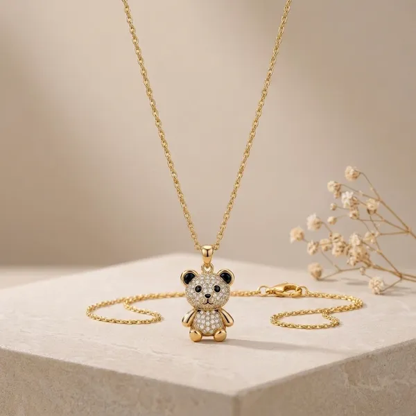 Gold_Plated_Bear_Pendant_Necklace_For_Women