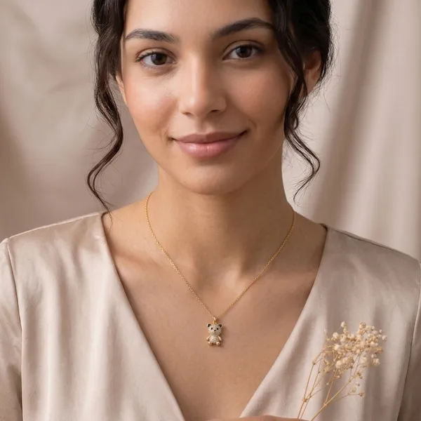 Gold_Plated_Bear_Pendant_Necklace_For_Women