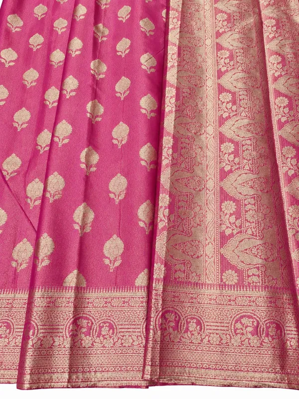 Rani_Pink_Tissue_Silk_Woven_Floral_Buti_Saree_For_Women