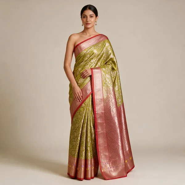 Green_And_Pink_Karishma_Silk_Woven_Traditional_Saree_For_Women