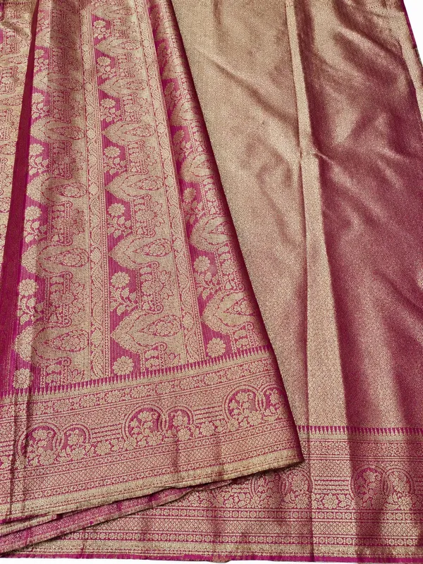 Rani_Pink_Tissue_Silk_Woven_Floral_Buti_Saree_For_Women