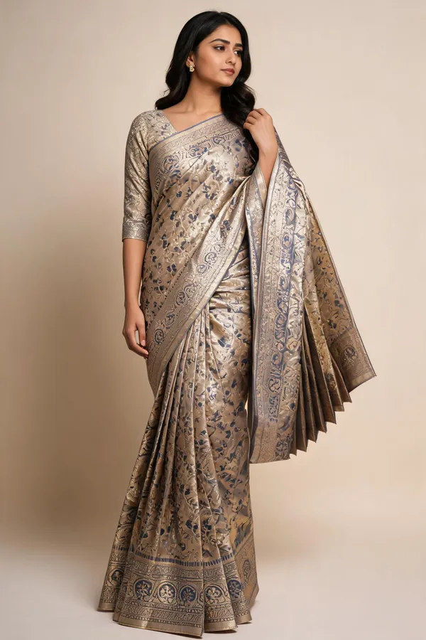 Beige_Zari_Tissue_Silk_Woven_Banarasi_Saree_For_Women