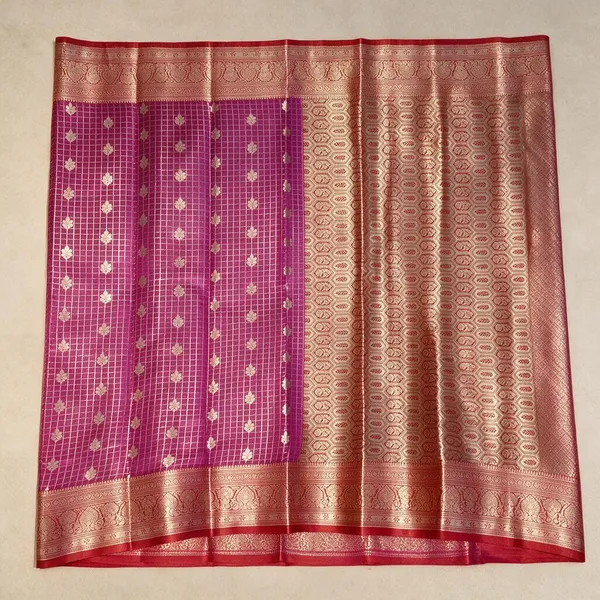 Pink_Karishma_Silk_Checked_Zari_Woven_Saree_For_Women