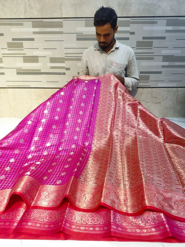 Pink_Karishma_Silk_Checked_Zari_Woven_Saree_For_Women