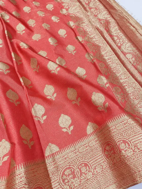 Coral_Tissue_Silk_Banarasi_Zari_Woven_Saree_For_Women