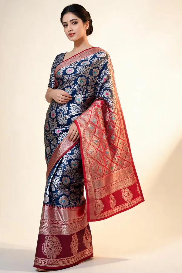 Kanjivaram_Meenakari_Navy_Blue_Silk_Zari_Woven_Banarasi_Saree_For_Women