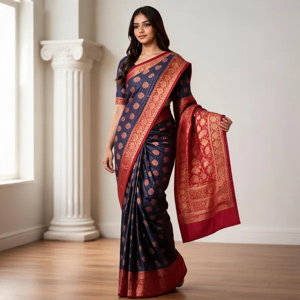 Navy_Blue_Silk_Zari_Woven_Kanjeevaram_Saree_For_Women