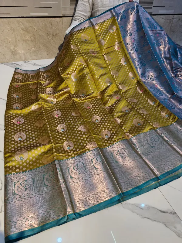 Yellow_Karishma_Silk_Woven_Floral_Saree_For_Women