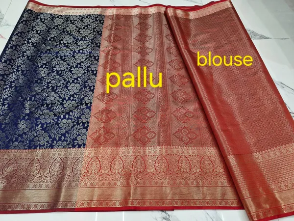 Kanchipuram_Brocade_Navy_Blue_Silk_Zari_Woven_Floral_Banarasi_Saree_For_Women