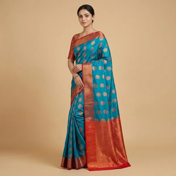 Softy_Rich_Pallu_Teal_Silk_Zari_Woven_Kanjivaram_Saree_For_Women
