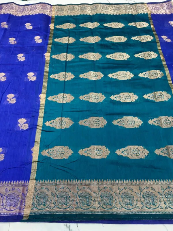 Maheshwari_Cotton_Royal_Blue_Zari_Woven_Floral_Banarasi_Saree_For_Women