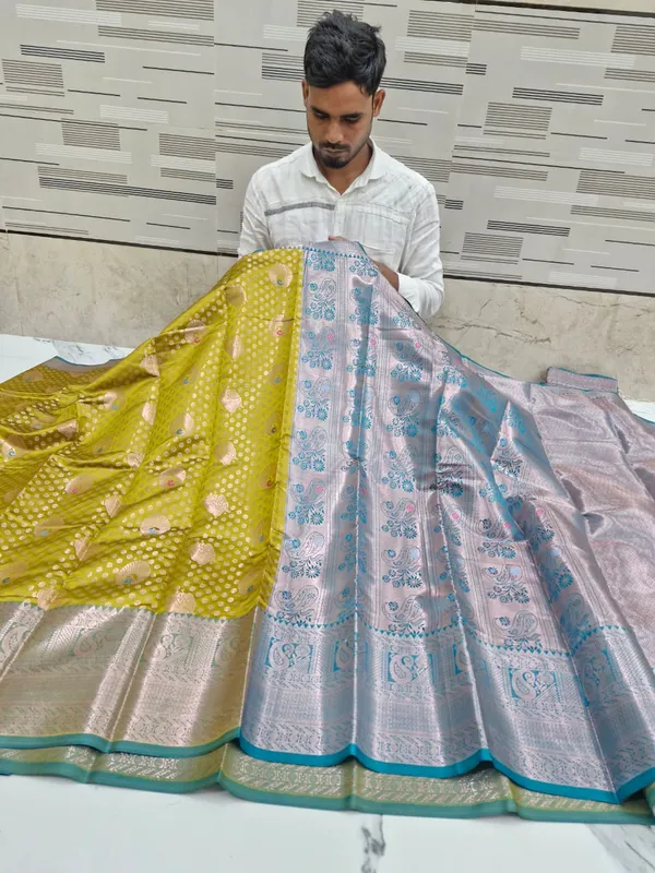 Yellow_Karishma_Silk_Woven_Floral_Saree_For_Women