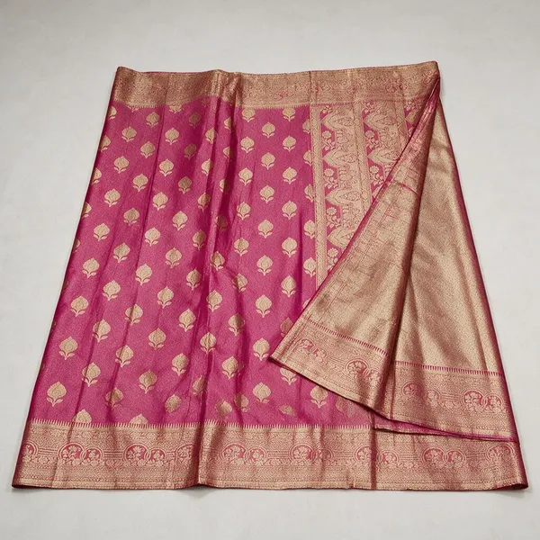 Rani_Pink_Tissue_Silk_Woven_Floral_Buti_Saree_For_Women