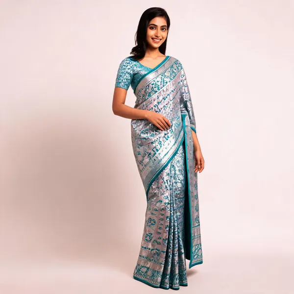 Grey_Banarasi_Silk_Woven_Festive_Saree_For_Women