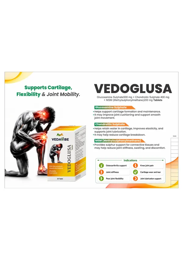 VEDOGLUSA_for_joint_lubrication,_Cartilage,_joint_flexibility_with_Glucosamine,_Chondroitin,_Methylsylphonymethane_Tablet_-_1100_MG
