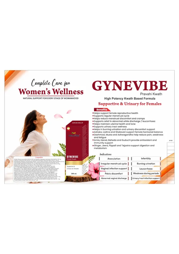 GYNEVIBE_PRAVAHI_KWATH_for_Irregular_menstrual_cycle,_Anovulation,_Infertility,__Leucorrhea,_Vaginal_infection_