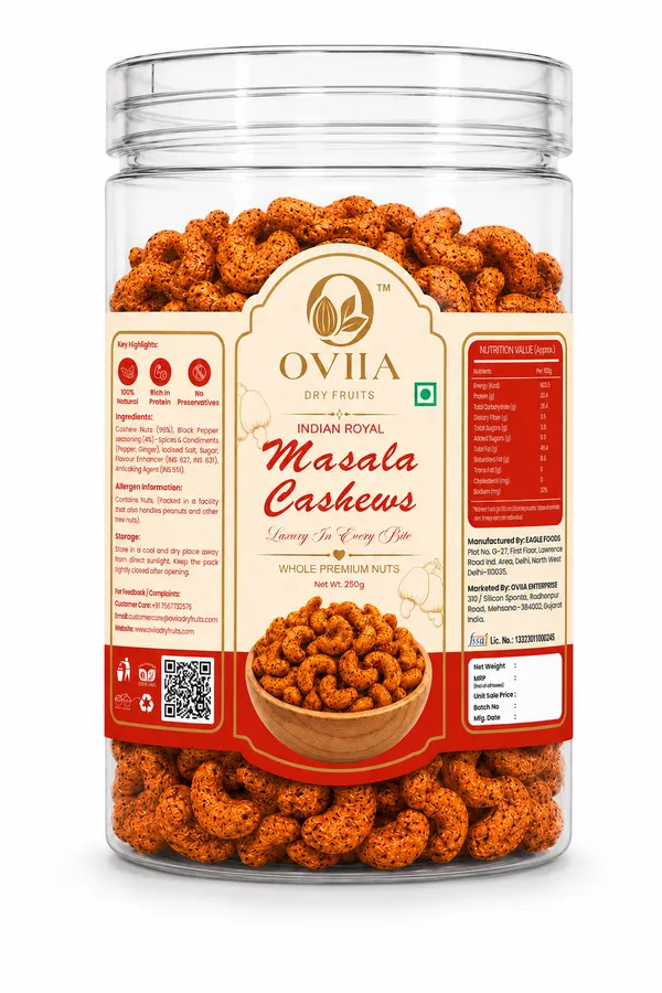 Oviia_Indian_Royal_Masala_Flavoured_Roasted_Cashews_250G
