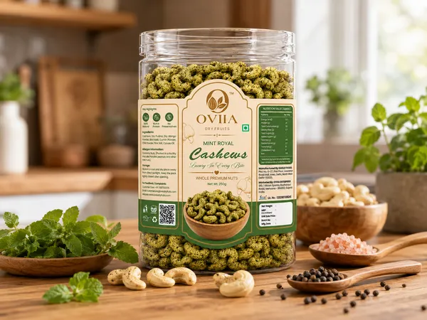 Oviia_Mint_Pudina_Flavoured_Roasted_Cashews_250G