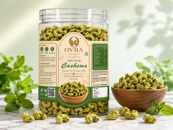 Oviia_Mint_Pudina_Flavoured_Roasted_Cashews_250G