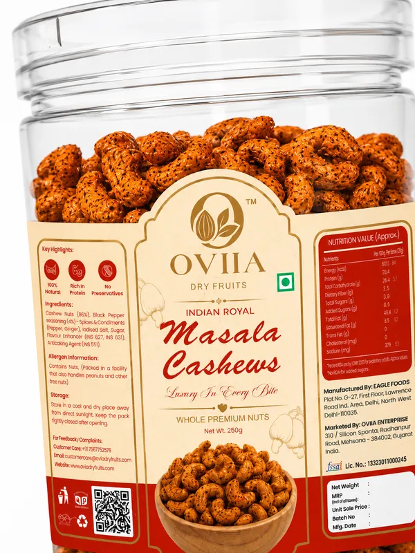 Oviia_Indian_Royal_Masala_Flavoured_Roasted_Cashews_250G