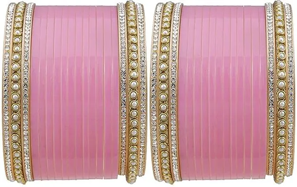 Pearl_Embossed_Bangles_With_Earrings_Set