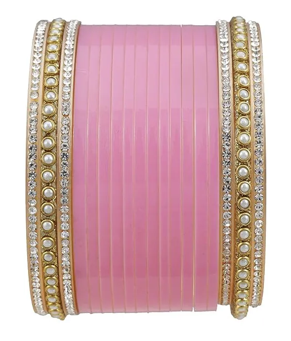 Pearl_Embossed_Bangles_With_Earrings_Set