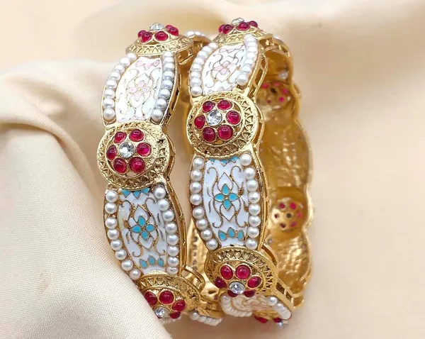Stone_Pearl_Bangles_With_Meenakari_Work