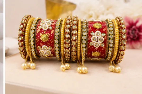 Punja_print_Red_Chooda_set